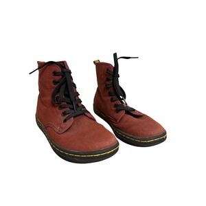 Dr. Martens Kids Burgundy Canvas Lace Up‎ Boots AirWair Maroon boot youth 5